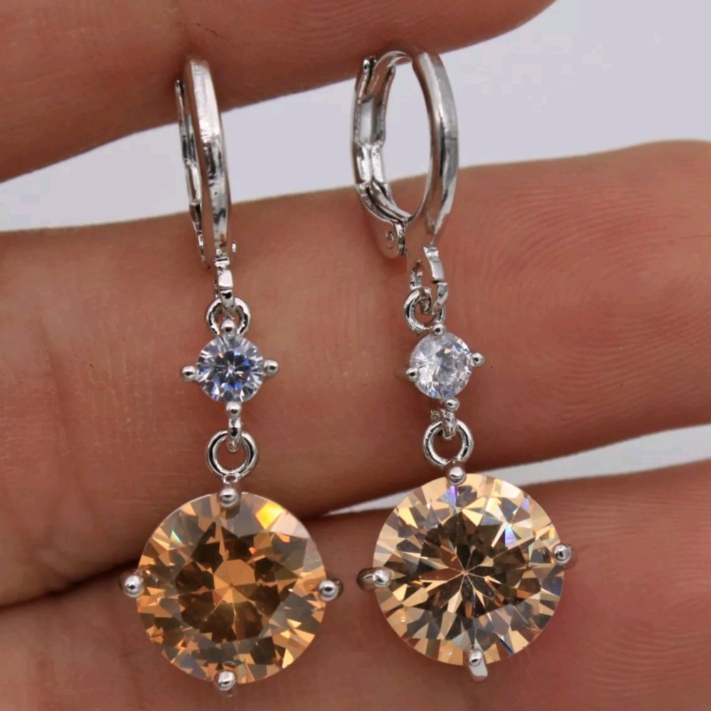 18K Morganite Topaz Earrings